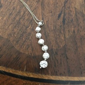 14k White Gold Diamond Journey Pendant